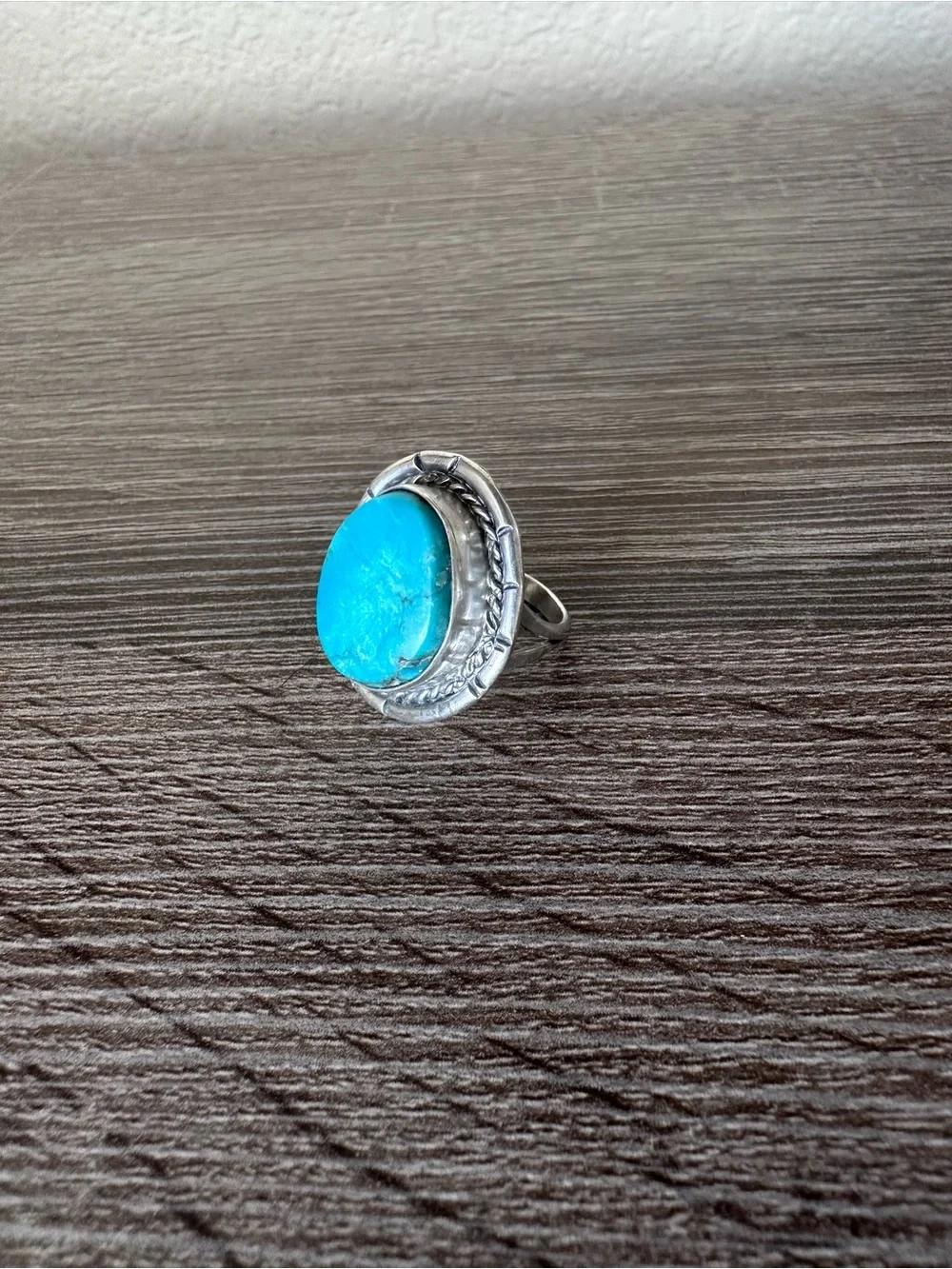 Vintage Navajo Native American Sterling Silver & Turquoise Ring Size 5